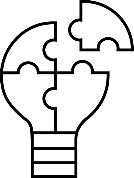 A light bulb combined with a puzzle